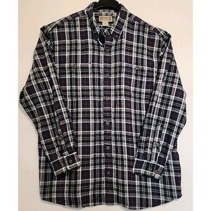 Duluth Trading Co. Flannel Shirt Men's XL Red White Blue Cotton